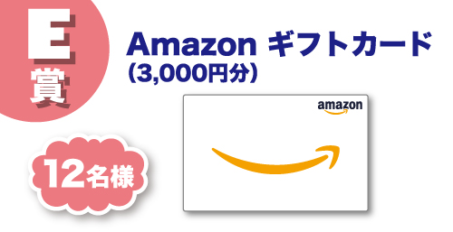 E賞、Amazonギフトカード（3,000円分）