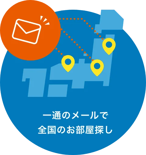 一通のメールで全国のお部屋探し