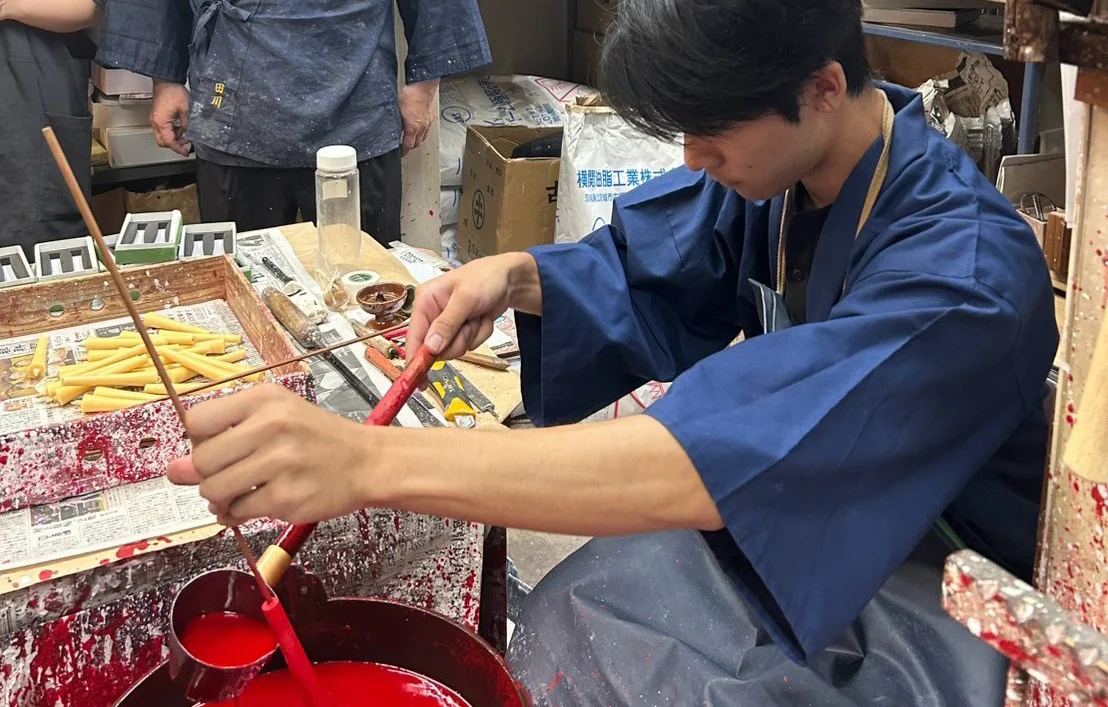 和ローソク工房での体験写真