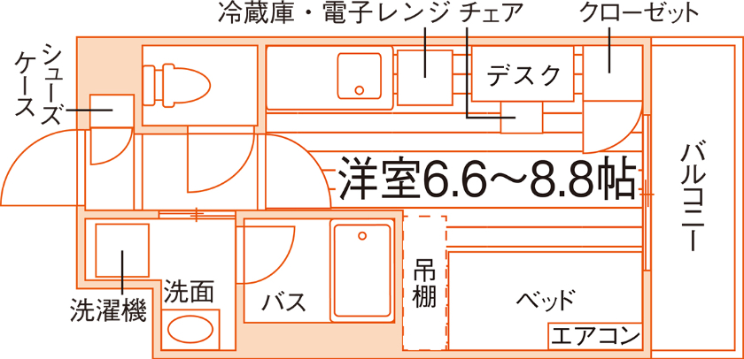 各部屋タイプ間取り図を見る