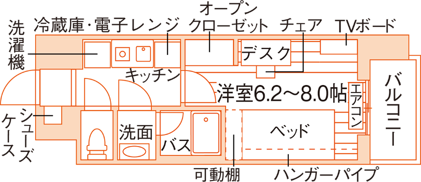 各部屋タイプ間取り図を見る